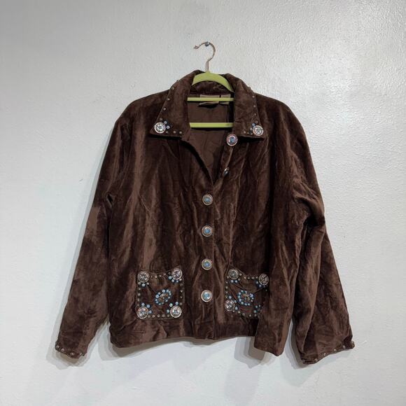 Don't Mess With Texas Brown Vintage Western Jacket Sz XL - Picture 2 of 11